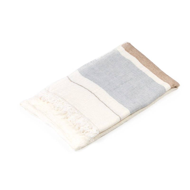 The Belgian Guest towel 21.5"x25.5" Ash stripe