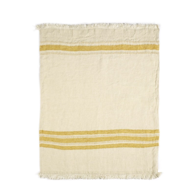The Belgian Towel Small fouta 14"x20" Mustard stripe