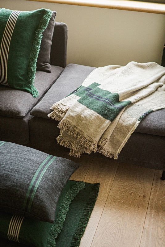 Omaha Stripe Throw 55x86.6" Green 
