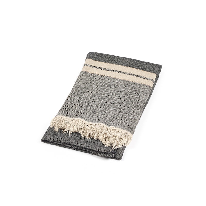 The Belgian Towel Small fouta 14"x20" Tack stripe