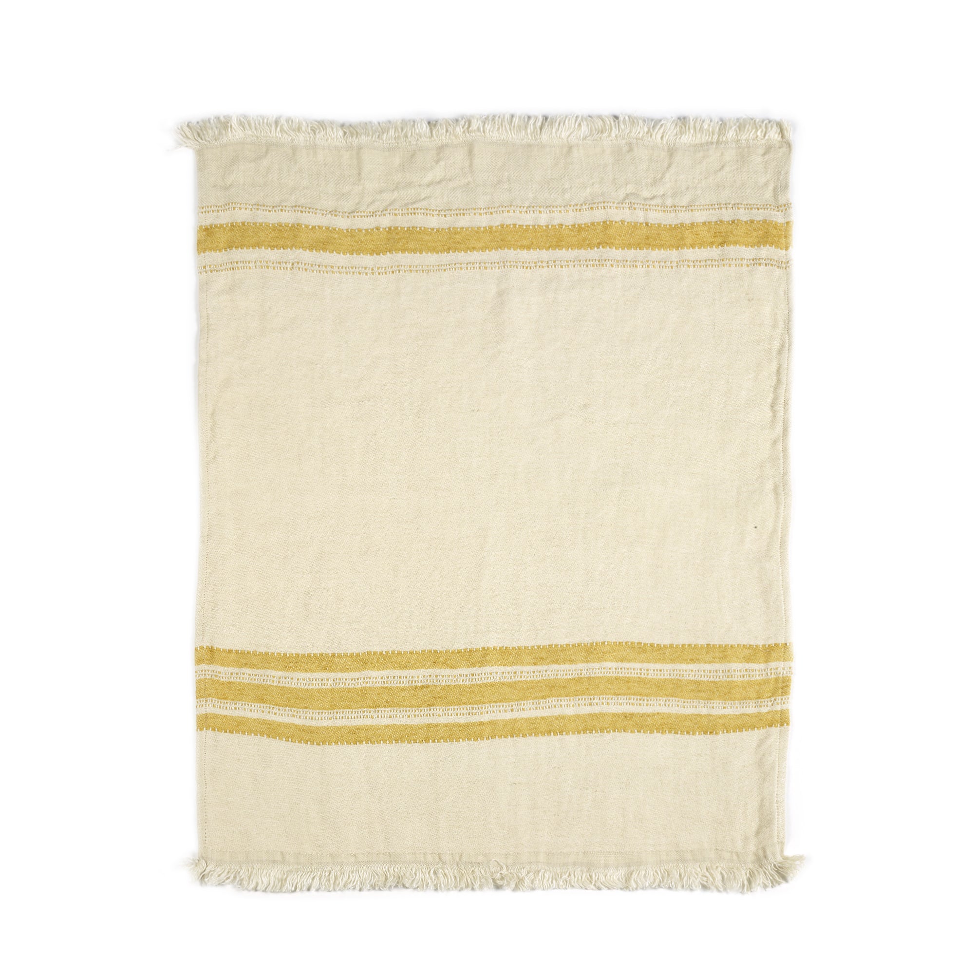 The Belgian Guest Towel Fouta 21.5"x25.5" Mustard stripe  Set of 6