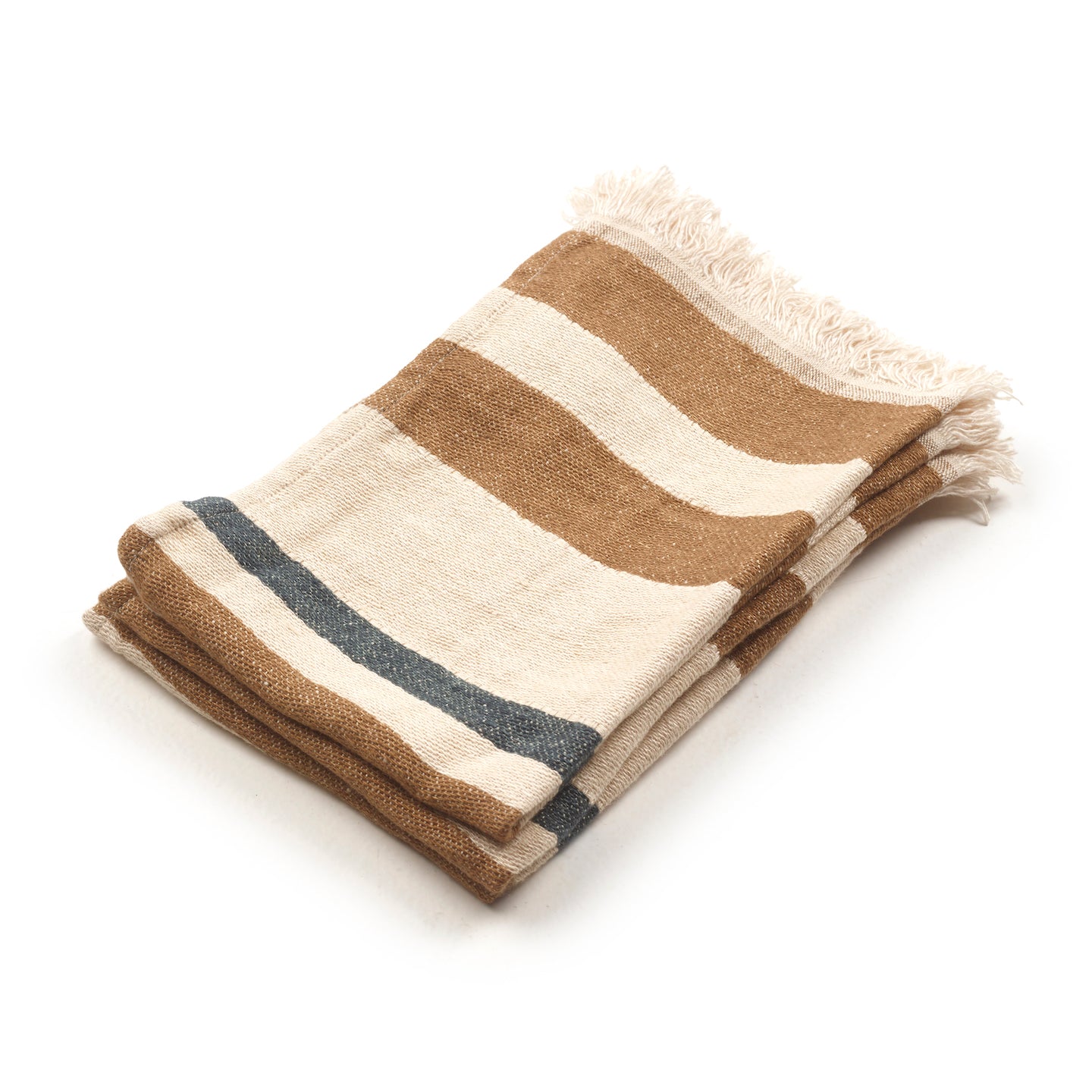 The Belgian Guest Towel Fouta 21.5"x25.5" Dakota stripe  Set of 6
