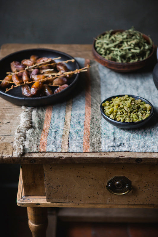 The Belgian Towel Small fouta 14"x20" Multi stripe  Set of 6