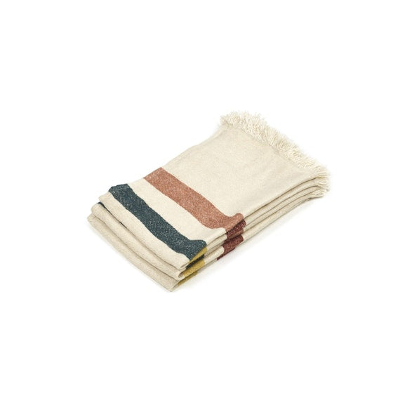 The Belgian Towel Small fouta 14"x20" Lake stripe  Set of 6