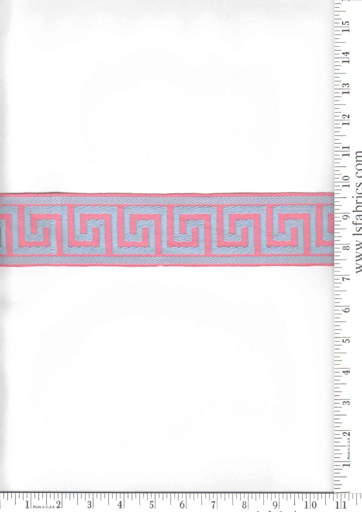 41898 Greek Key Jacq Hot Pink/Blue