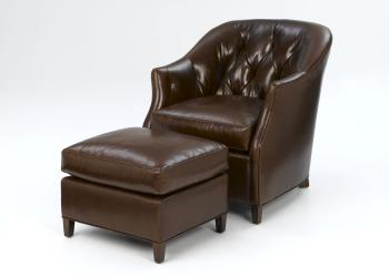Leather Tufted Tub Chair